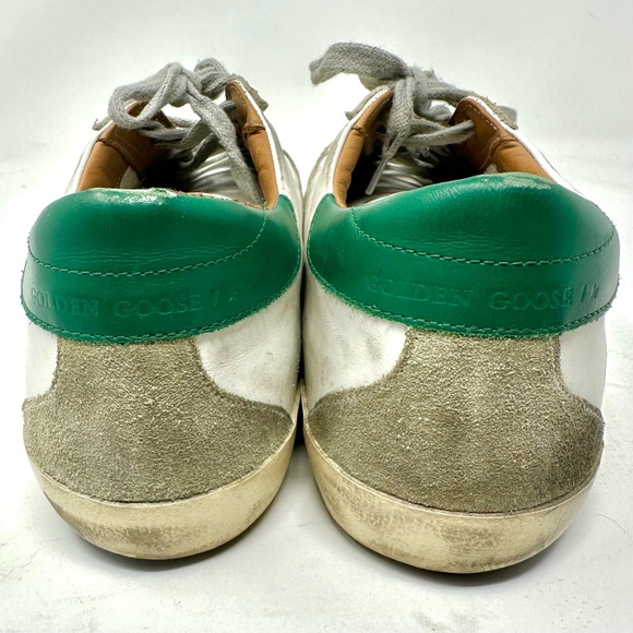 Men's GOLDEN GOOSE GGDB Sneakers Superstar Leather Low White/Green EU 45 / US 12 - Picture 5 of 9